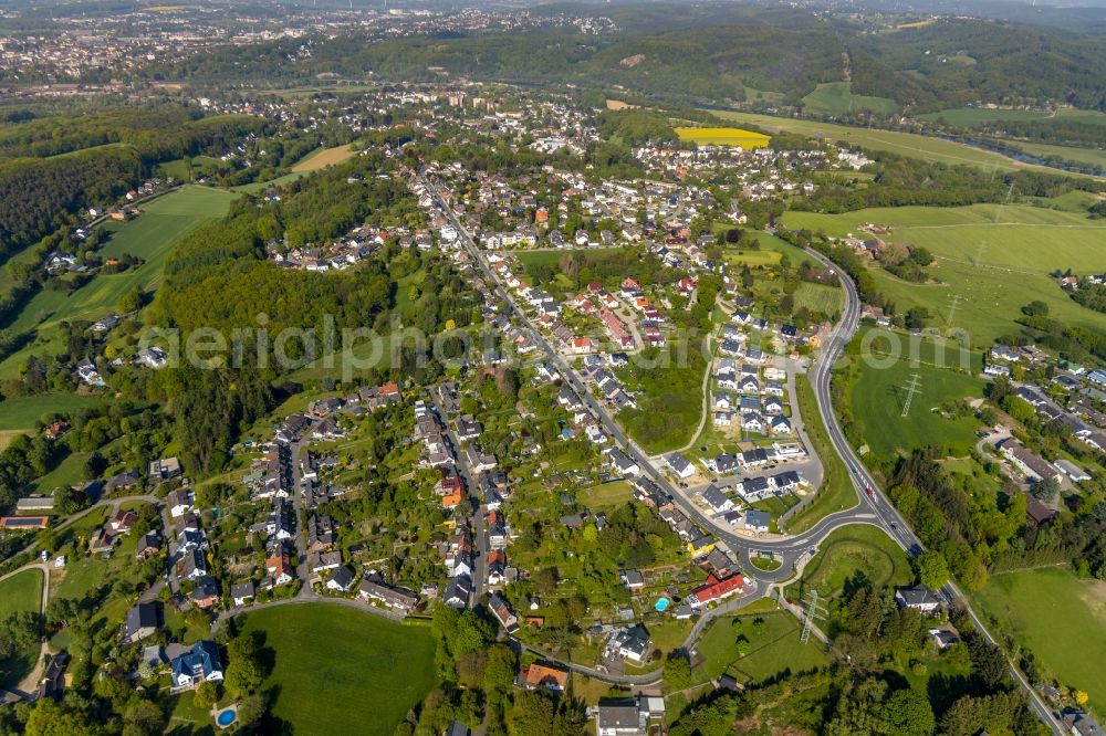 Aerial photograph Witten - Outskirts residential in the district Bommern in Witten in the state North Rhine-Westphalia, Germany