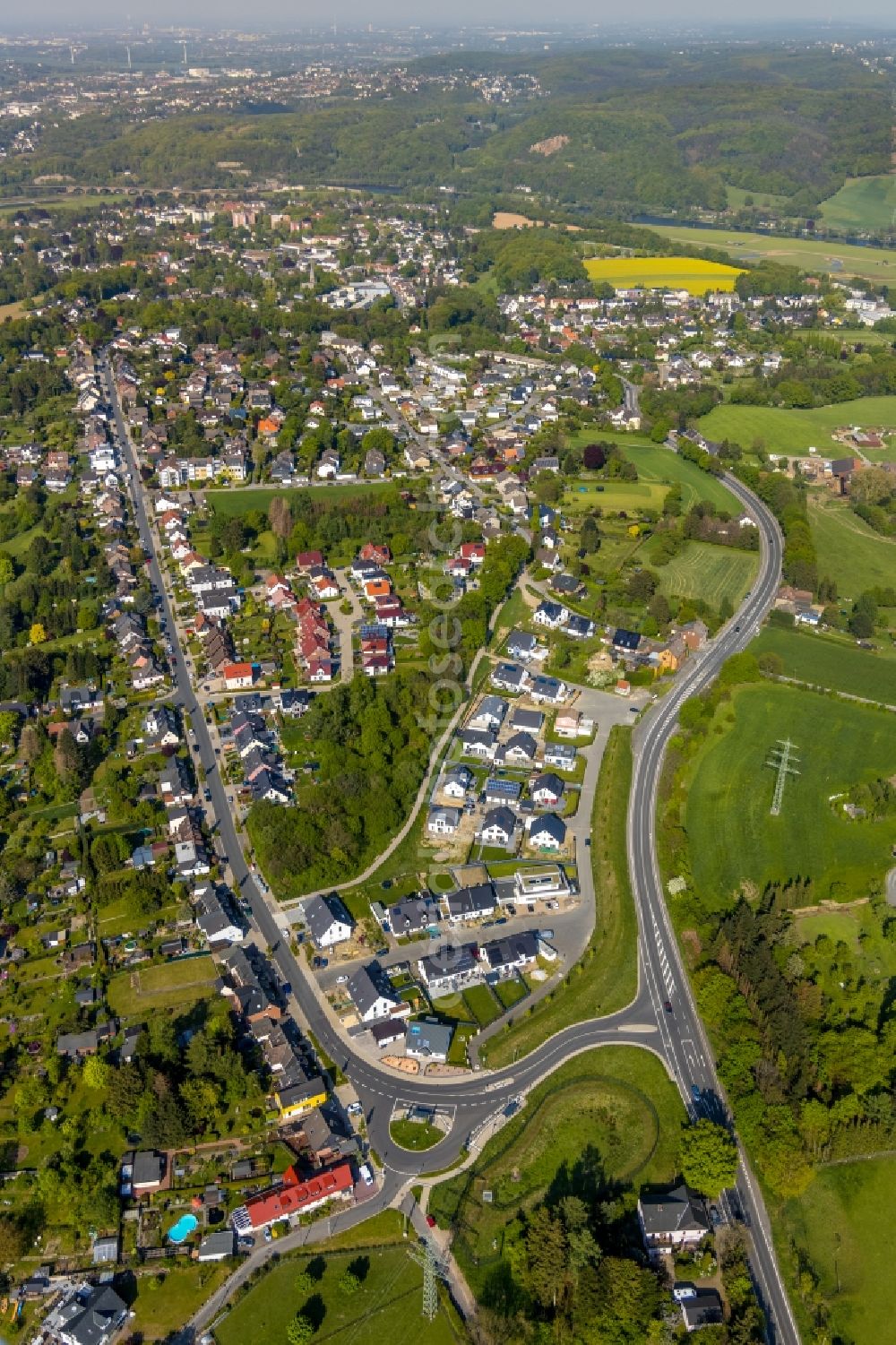 Witten from above - Outskirts residential in the district Bommern in Witten in the state North Rhine-Westphalia, Germany