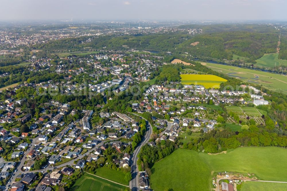 Aerial image Witten - Outskirts residential in the district Bommern in Witten in the state North Rhine-Westphalia, Germany