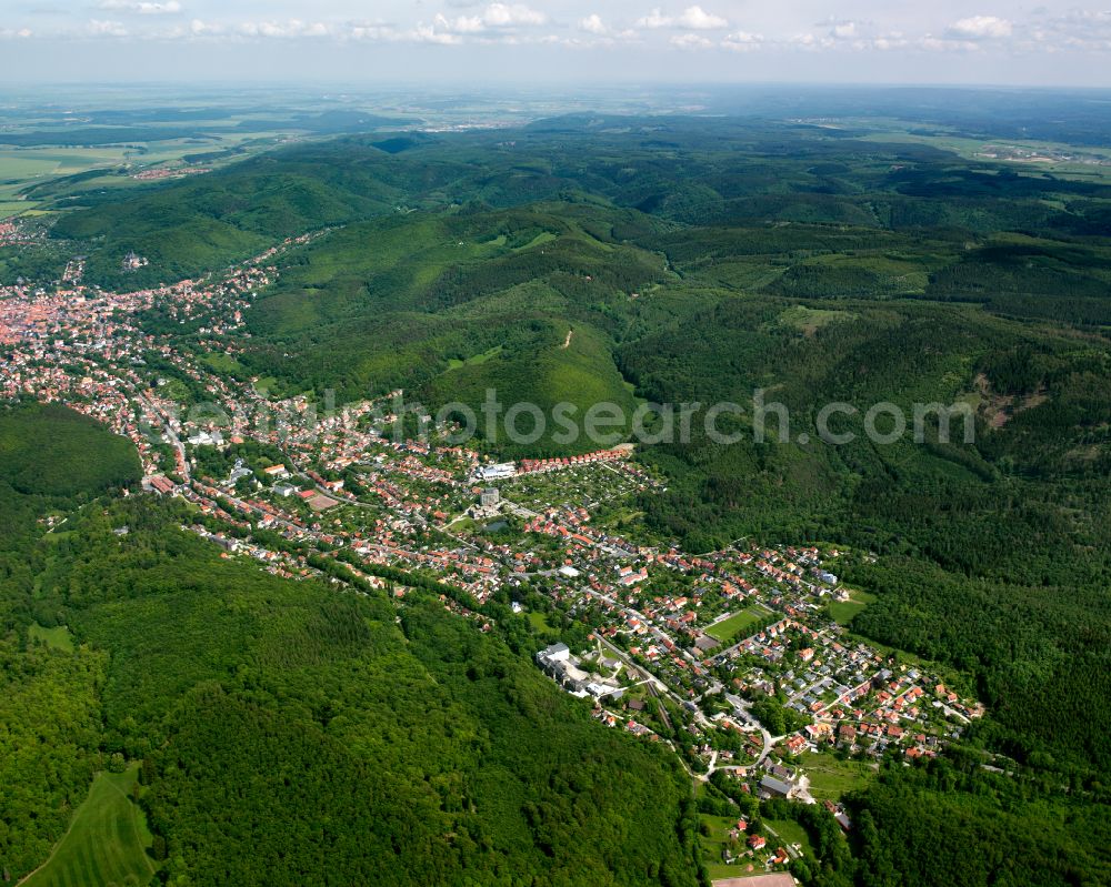 Wernigerode from above - Outskirts residential in the district Hasserode in Wernigerode in the Harz in the state Saxony-Anhalt, Germany