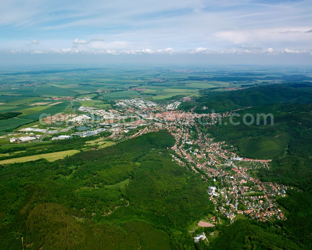 Wernigerode from the bird's eye view: Outskirts residential in the district Hasserode in Wernigerode in the Harz in the state Saxony-Anhalt, Germany