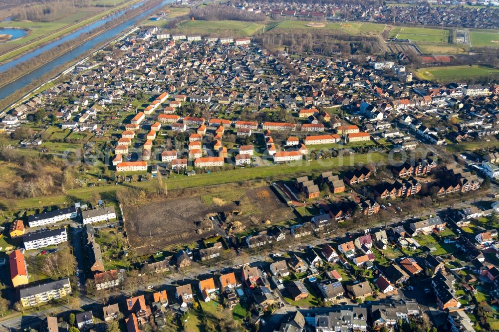 Hamm from the bird's eye view: Outskirts residential in the district Herringen in Hamm in the state North Rhine-Westphalia, Germany