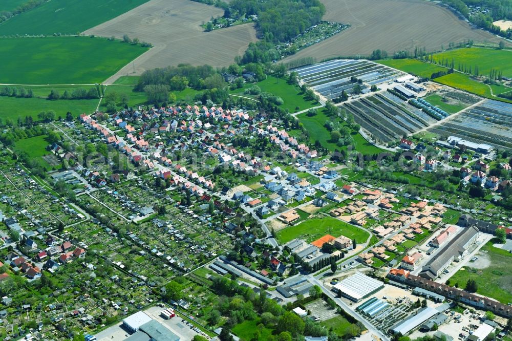 Bautzen from above - Outskirts residential in the district Ostvorstadt in Bautzen in the state Saxony, Germany