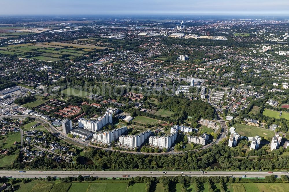 Bremen from above - Outskirts residential in the district Tenever in Bremen, Germany