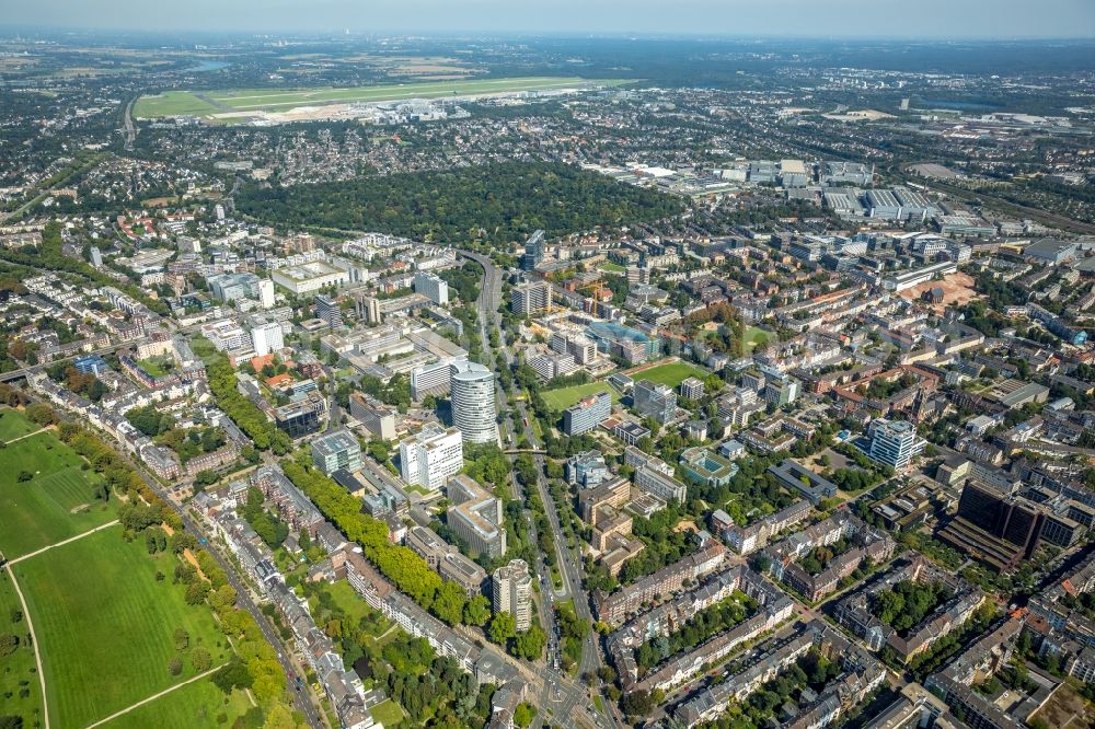 Düsseldorf from above - Outskirts residential rund um die Danziger Str. in Duesseldorf in the state North Rhine-Westphalia, Germany