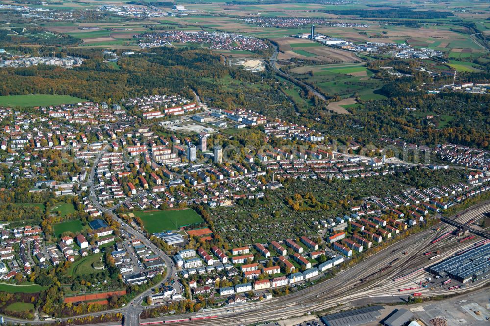 Thalfingen from the bird's eye view: Outskirts residential in Thalfingen in the state Baden-Wuerttemberg, Germany