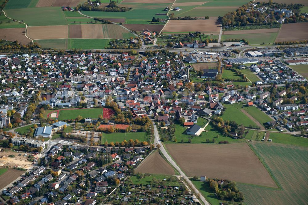 Aerial image Tomerdingen - Outskirts residential in Tomerdingen in the state Baden-Wuerttemberg, Germany