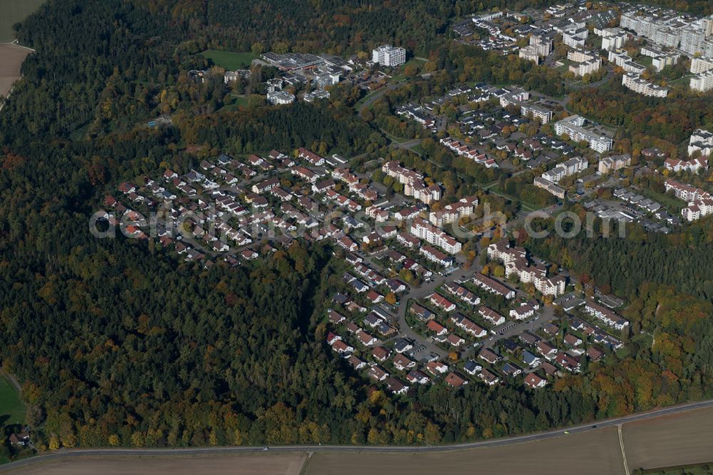 Ulm from the bird's eye view: Outskirts residential in Ulm in the state Baden-Wuerttemberg, Germany