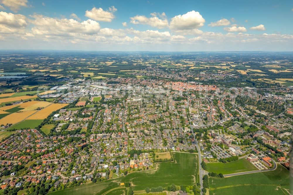 Warendorf from above - Outskirts residential in Warendorf in the state North Rhine-Westphalia, Germany