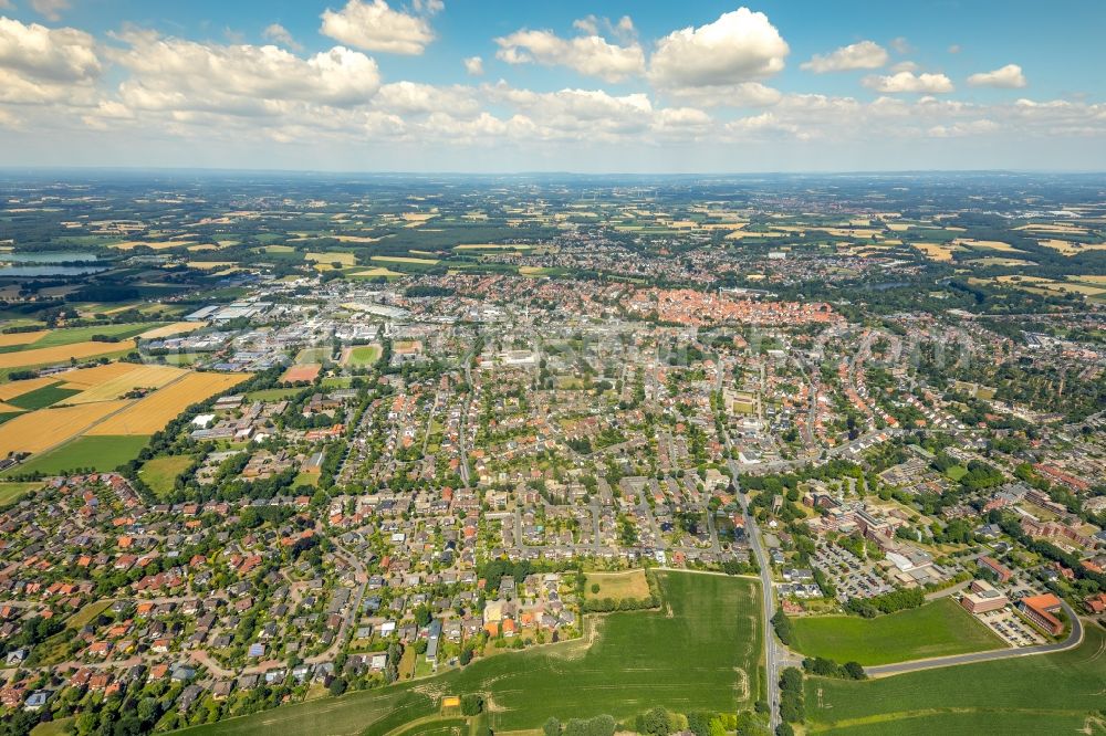 Warendorf from the bird's eye view: Outskirts residential in Warendorf in the state North Rhine-Westphalia, Germany