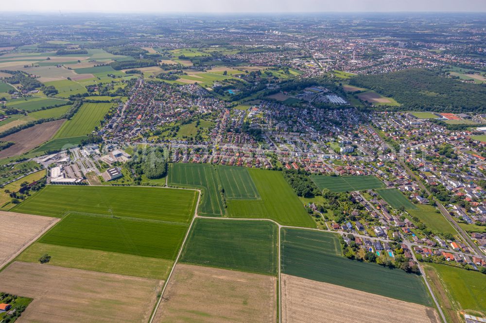 Aerial photograph Westtünnen - Outskirts residential in Westtünnen in the state North Rhine-Westphalia, Germany