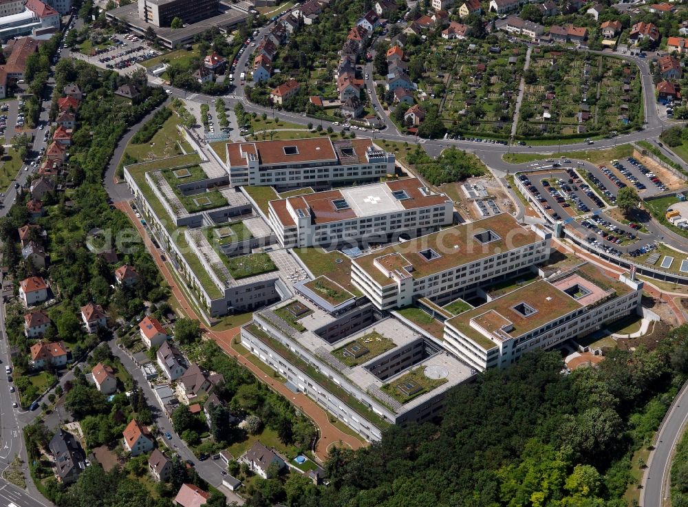 Würzburg from above - The University Medical Center of Würzburg in Würzburg in Bavaria