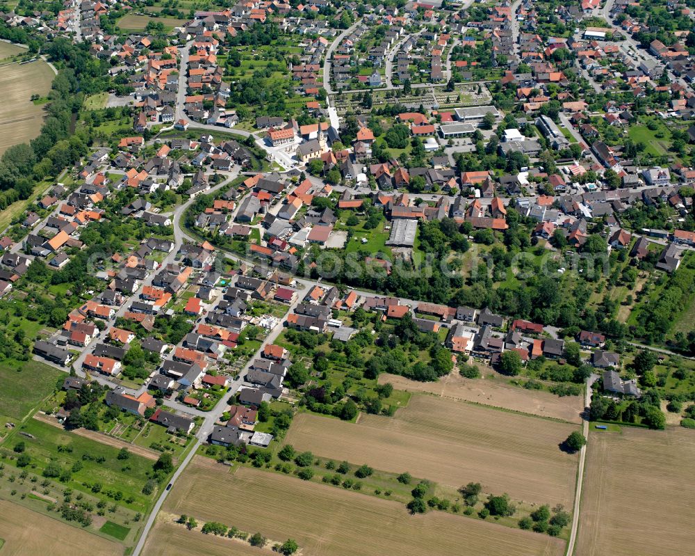 Aerial photograph Freistett - City view from the outskirts with adjacent agricultural fields in Freistett in the state Baden-Wuerttemberg, Germany