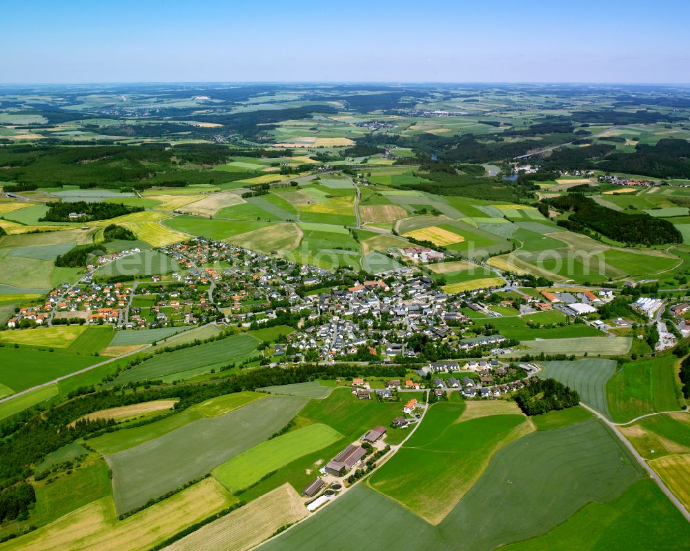 Aerial photograph Köditz - City view from the outskirts with adjacent agricultural fields in Köditz in the state Bavaria, Germany