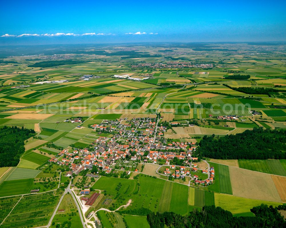 Aerial photograph Neustetten - City view from the outskirts with adjacent agricultural fields in Neustetten in the state Baden-Wuerttemberg, Germany