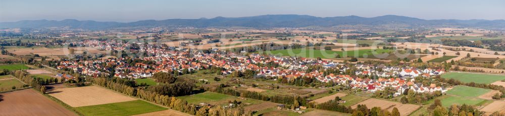 Steinfeld from above - City view from the outskirts with adjacent agricultural fields in Steinfeld in the state Rhineland-Palatinate, Germany