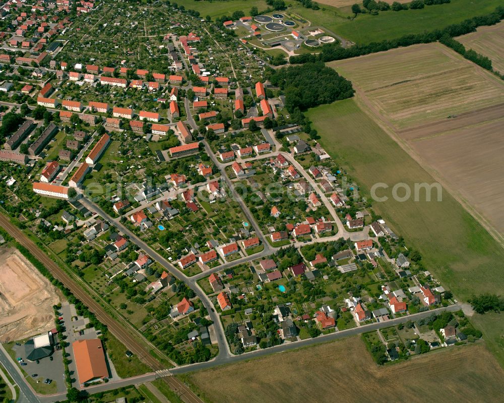 Aerial photograph Stolzenhain an der Röder - City view from the outskirts with adjacent agricultural fields in Stolzenhain an der Röder in the state Saxony, Germany