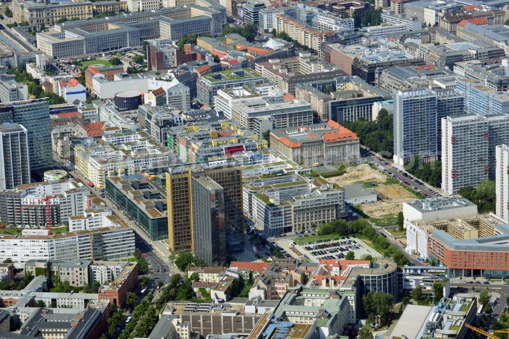 Berlin from above - District of Kreuzberg view - middle with the Axel Springer building in Berlin