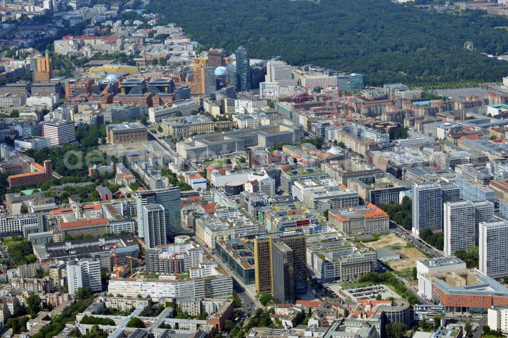 Berlin from the bird's eye view: District of Kreuzberg view - middle with the Axel Springer building in Berlin