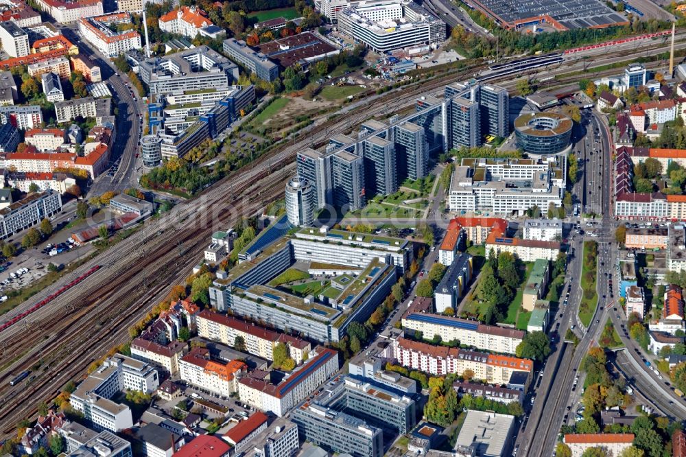 Aerial photograph München - District Steinhausen in the city in Munich in the state Bavaria, Germany