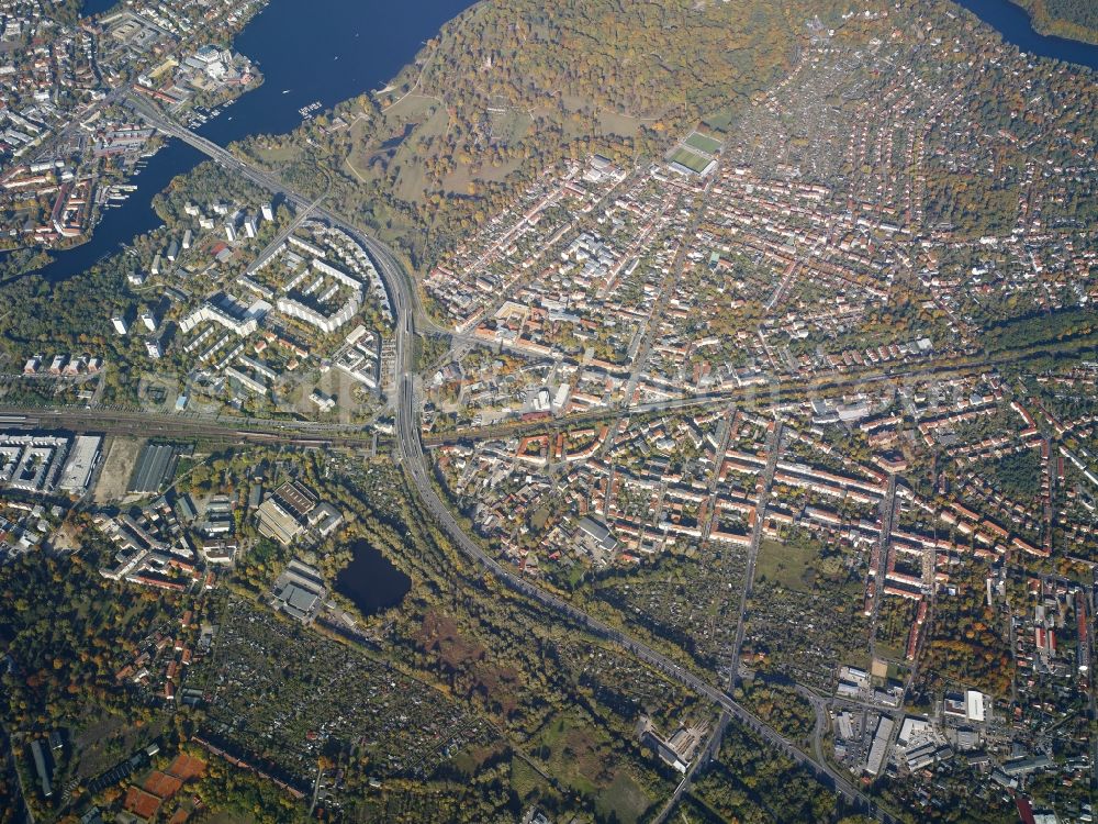 Potsdam from above - District Babelsberg Nord in the city in Potsdam in the state Brandenburg