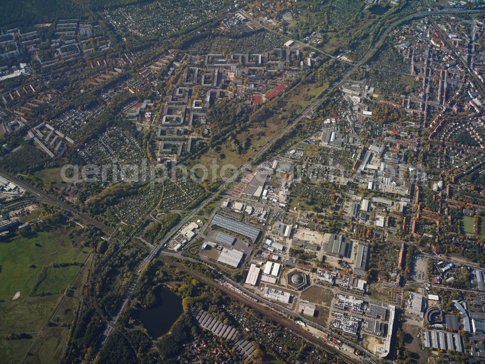 Aerial image Potsdam - District Babelsberg in the city in Potsdam in the state Brandenburg. Also shown the ViP Betriebshof