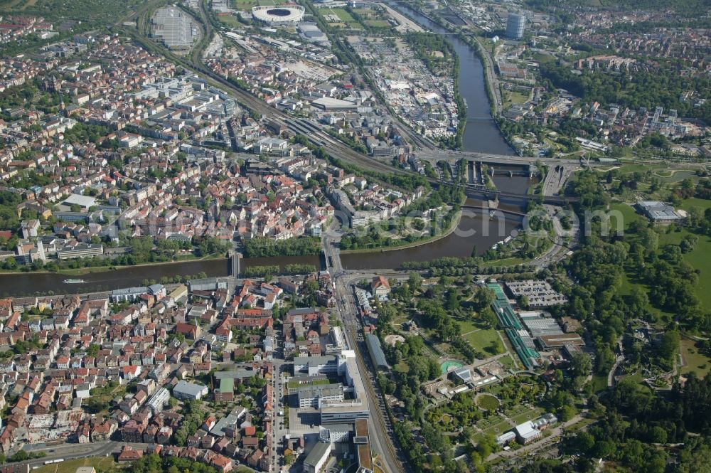 Aerial photograph Stuttgart OT Bad Cannstatt - Bad Cannstatt on the banks of the Neckar in Stuttgart in Baden-Wuerttemberg