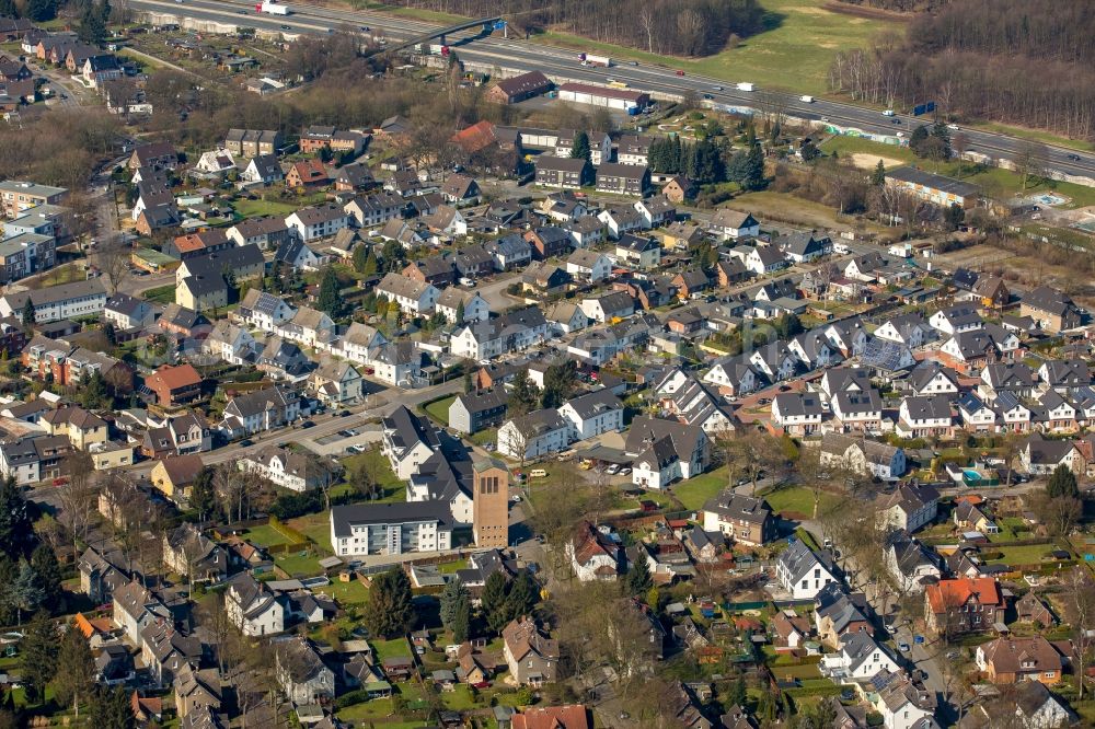 Bottrop from above - District Batenbrock in the city in Bottrop in the state North Rhine-Westphalia