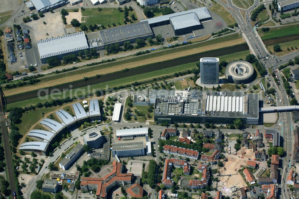 Aerial photograph Offenburg - The Burda Publishing site and the exhibition grounds in Offenburg in the state Baden-Wuerttemberg