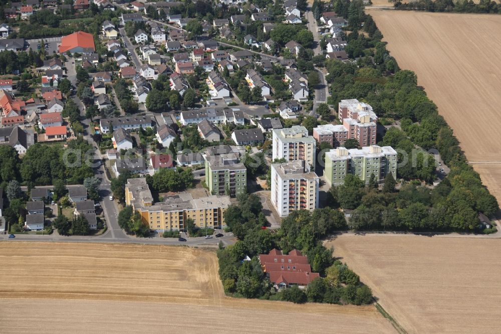 Aerial photograph Mainz - District Ebersheim in the city in Mainz in the state Rhineland-Palatinate