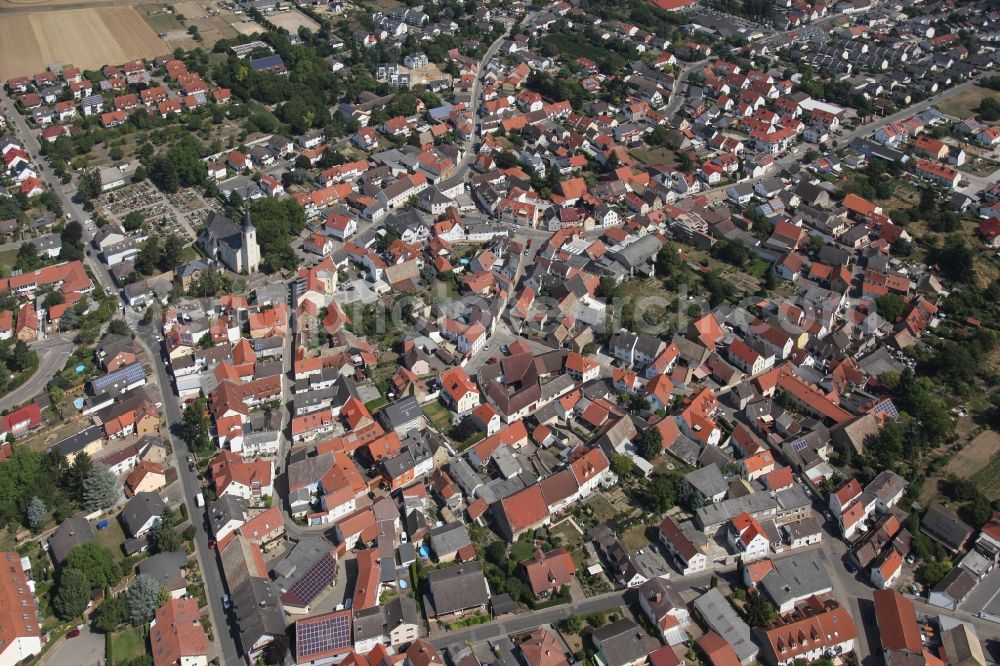 Aerial image Mainz - District Ebersheim in the city in Mainz in the state Rhineland-Palatinate