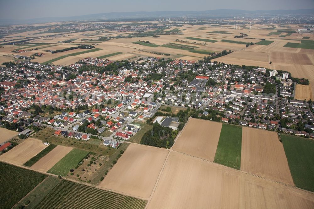 Aerial image Mainz - District Ebersheim in the city in Mainz in the state Rhineland-Palatinate