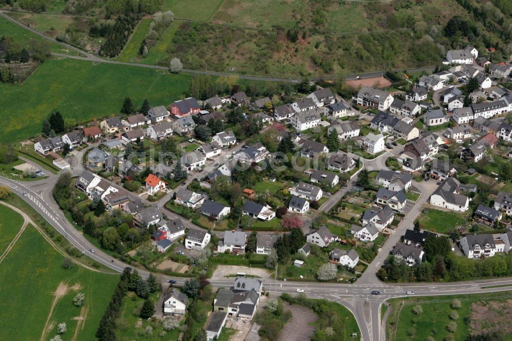 Aerial photograph Trier Filsch - View of the residential area with family houses of Filsch. Filsch is the smallest district of Trier and is located on the outskirts. The district is surrounded by meadows, forests and hills. At the village lies along the road 144 L144. The district is located in Trier in Rhineland-Palatinate
