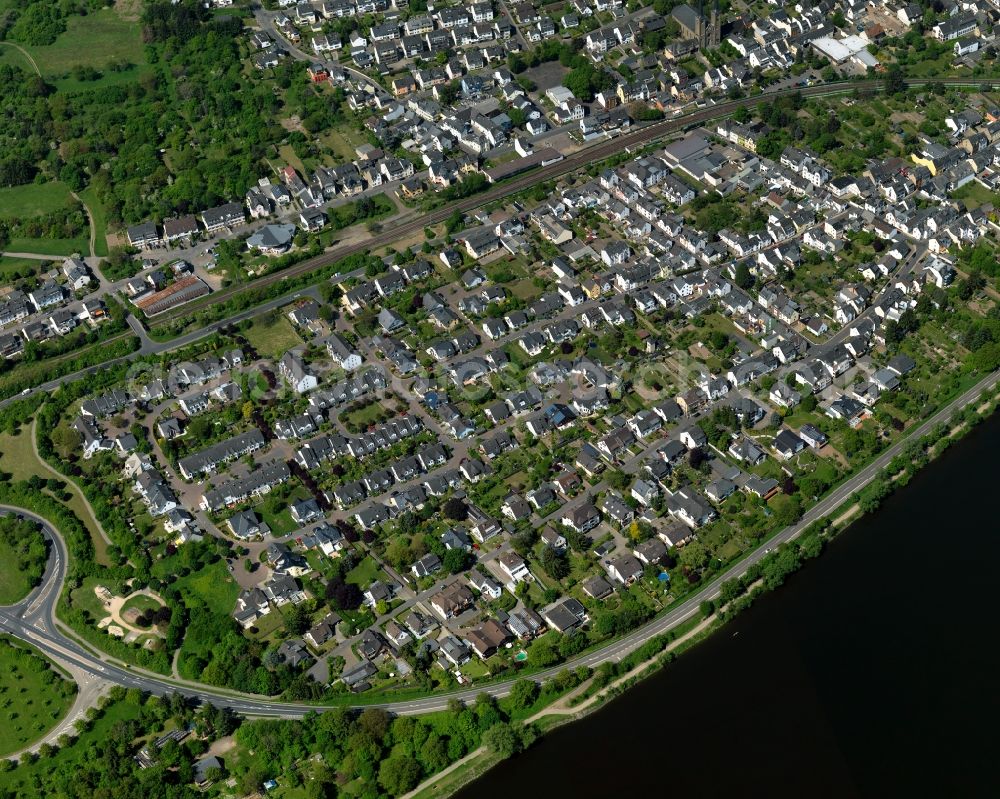 Aerial image Koblenz, Güls - Guels district in the city of Koblenz in Rhineland-Palatinate