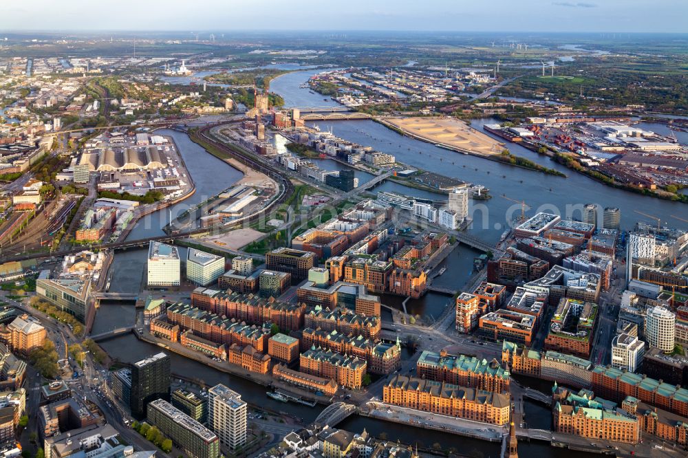 Hamburg from above - District Hafencity in the city in Hamburg, Germany