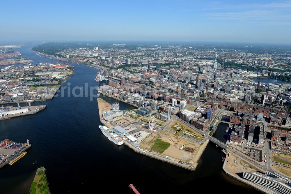 Hamburg from above - District HafenCity on the banks of the North Elbe in the city in Hamburg in Germany