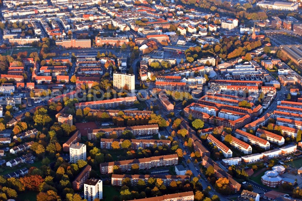 Lübeck from above - District Holstentor Nord in Luebeck in the state Schleswig-Holstein, Germany