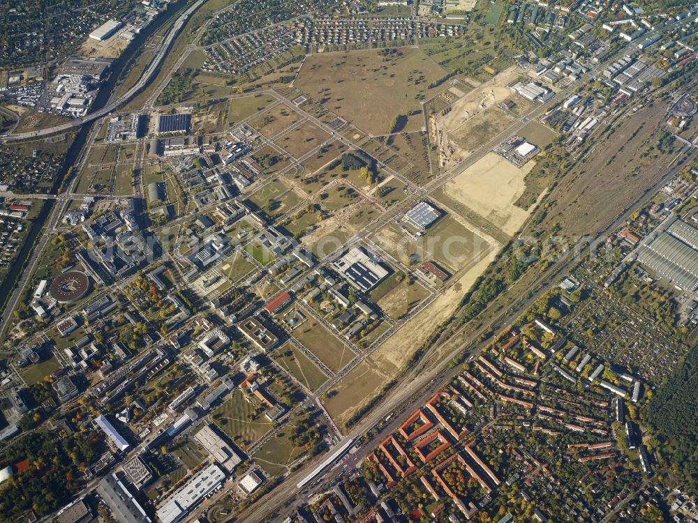 Berlin from the bird's eye view: District Johannestal - Adlerhof with the business park WISTA in the city in Berlin in Germany