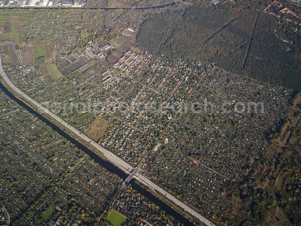 Berlin from the bird's eye view: District Johannestal in the city in Berlin in Germany