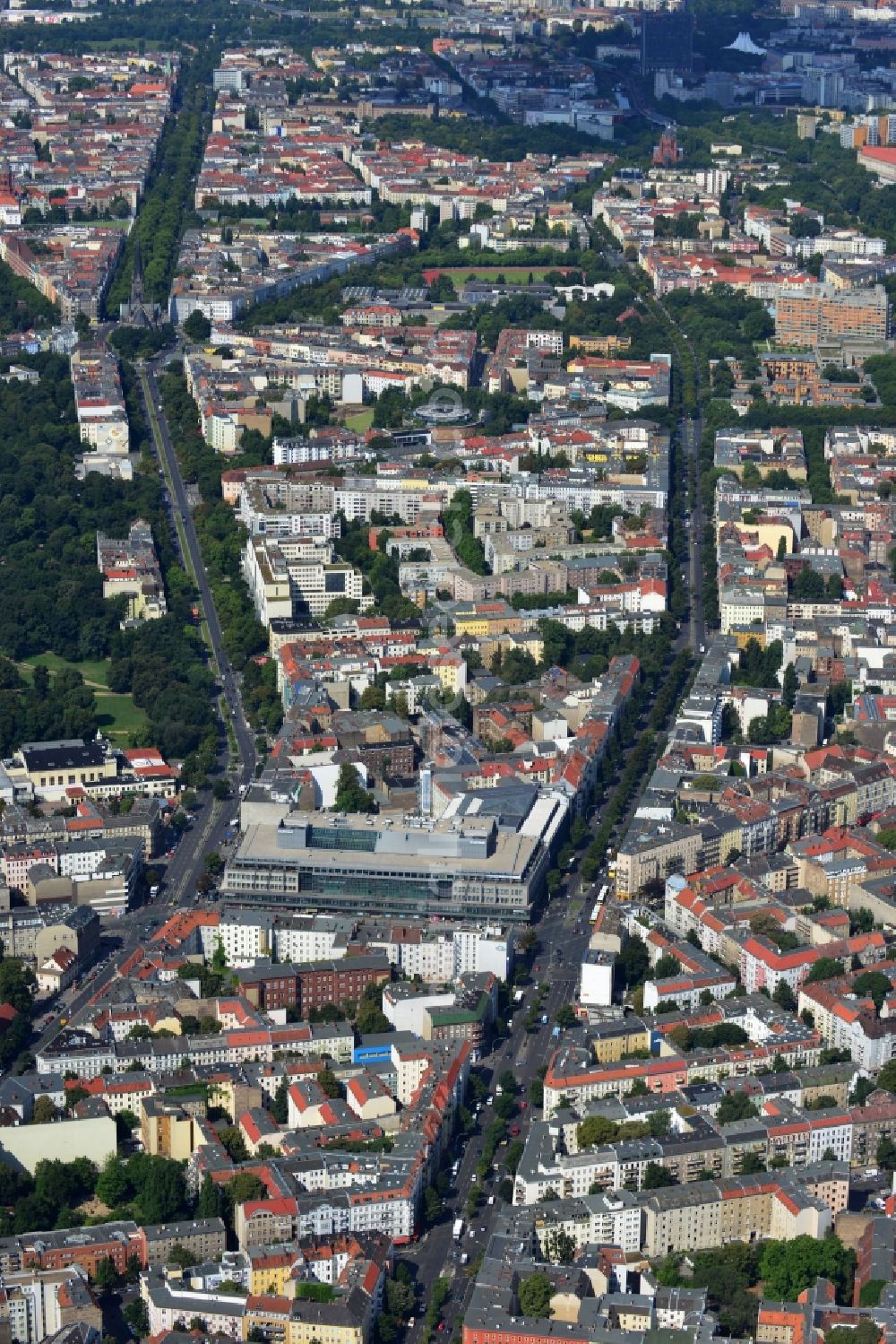 Berlin from the bird's eye view: Kreuzberg district with the Karstadt - department store at Hermann Square in Berlin