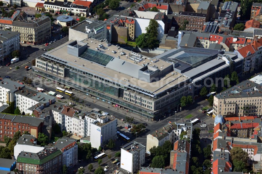 Aerial photograph Berlin - Kreuzberg district with the Karstadt - department store at Hermann Square in Berlin