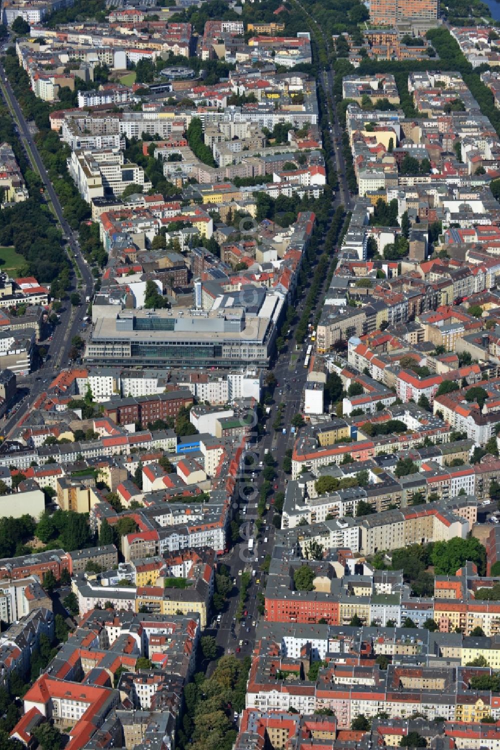 Berlin from the bird's eye view: Kreuzberg district with the Karstadt - department store at Hermann Square in Berlin