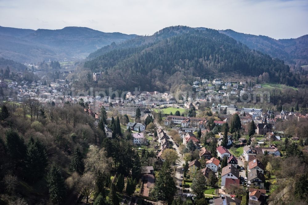 Baden-Baden from above - District Lichtental in the city in Baden-Baden in the state Baden-Wuerttemberg