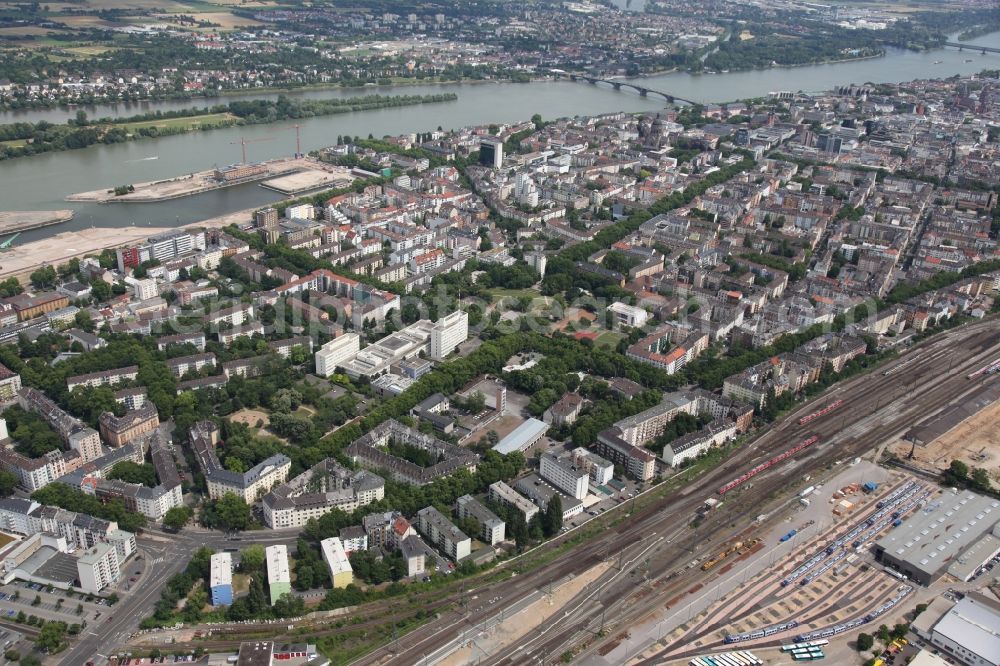 Aerial image Mainz - District Mainz Neustadt in the city of Mainz in the state Rhineland-Palatinate