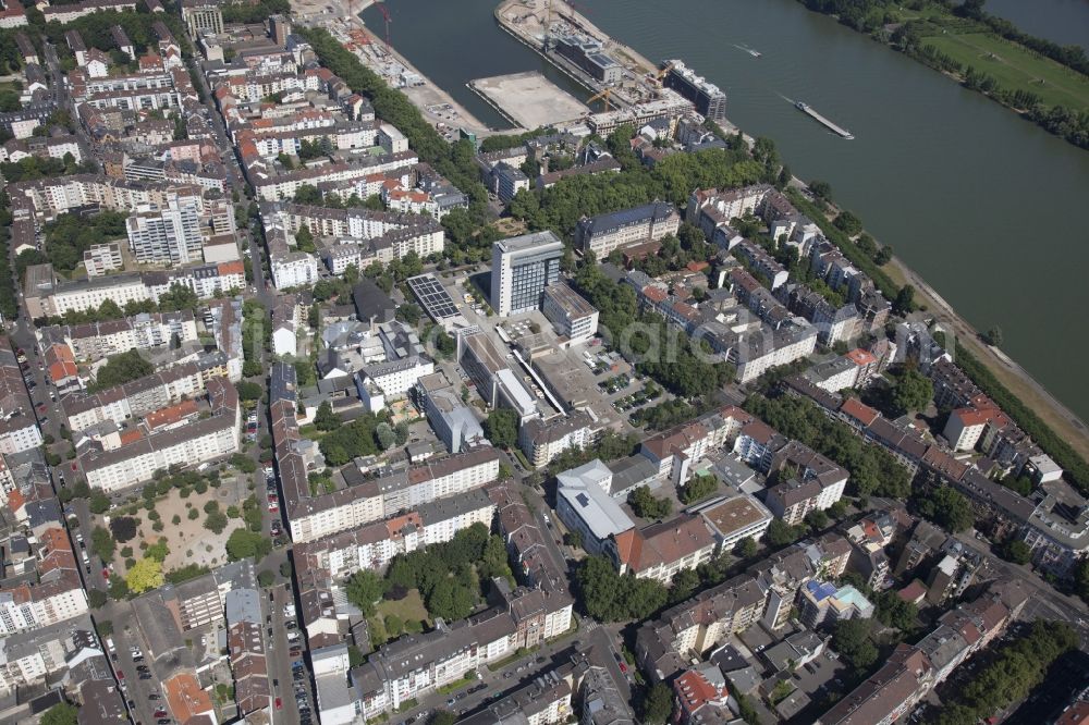 Aerial photograph Mainz - District Mainz Neustadt in the city of Mainz in the state Rhineland-Palatinate