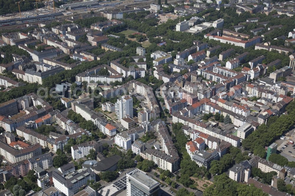 Mainz from above - District Mainz Neustadt in the city of Mainz in the state Rhineland-Palatinate