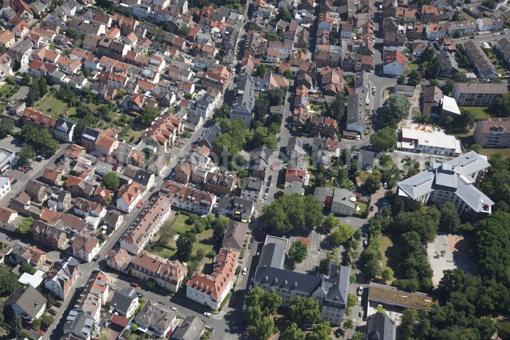 Mainz from above - Mombach district in the metropolitan area in Mainz in Rhineland-Palatinate