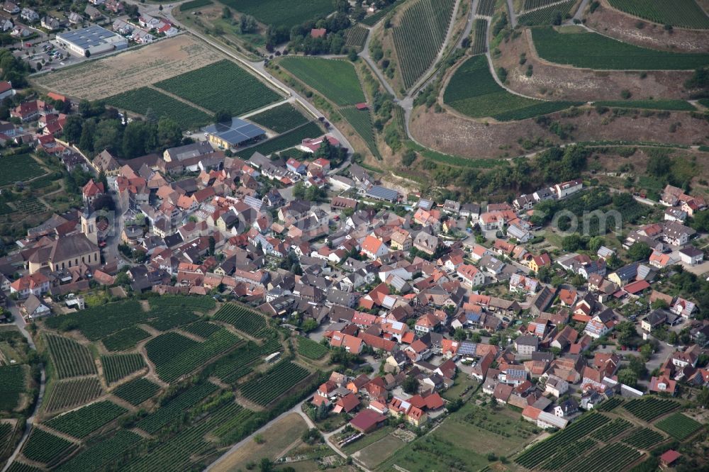 Aerial image Vogtsburg im Kaiserstuhl - District Oberrotweil in the city in Vogtsburg im Kaiserstuhl in the state Baden-Wuerttemberg