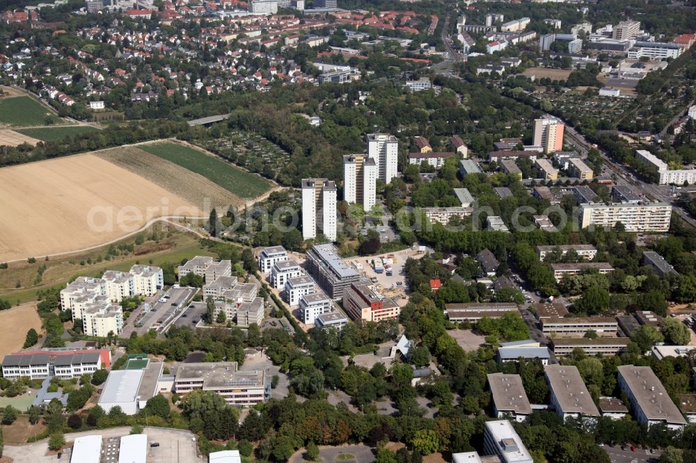 Mainz from above - District Oberstadt in the city in Mainz in the state Rhineland-Palatinate