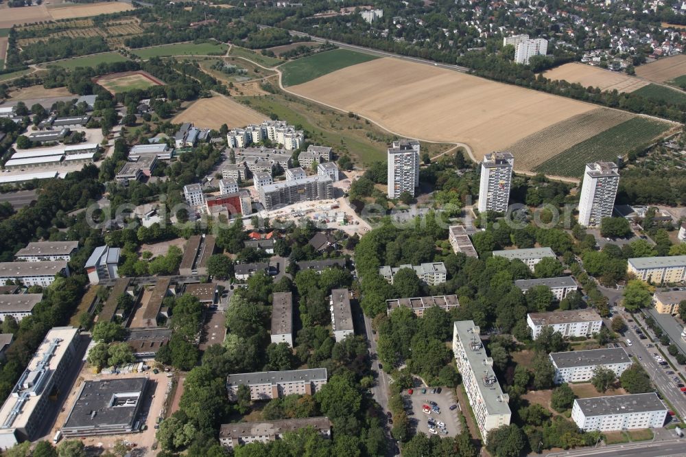 Mainz from above - District Oberstadt in the city in Mainz in the state Rhineland-Palatinate